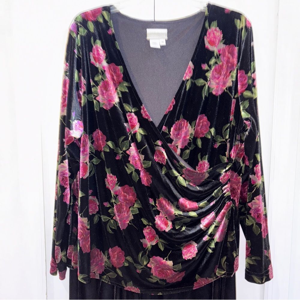 Coldwater Creek Floral Velvet Dress